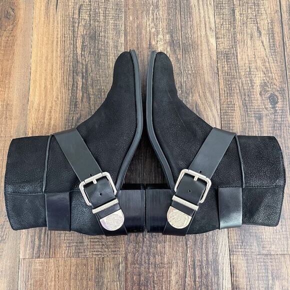 Vince Camuto Moto Buckle Boot Strappy Leather Wrap Western Zip Up Size 8.5 Black - Picture 5 of 15